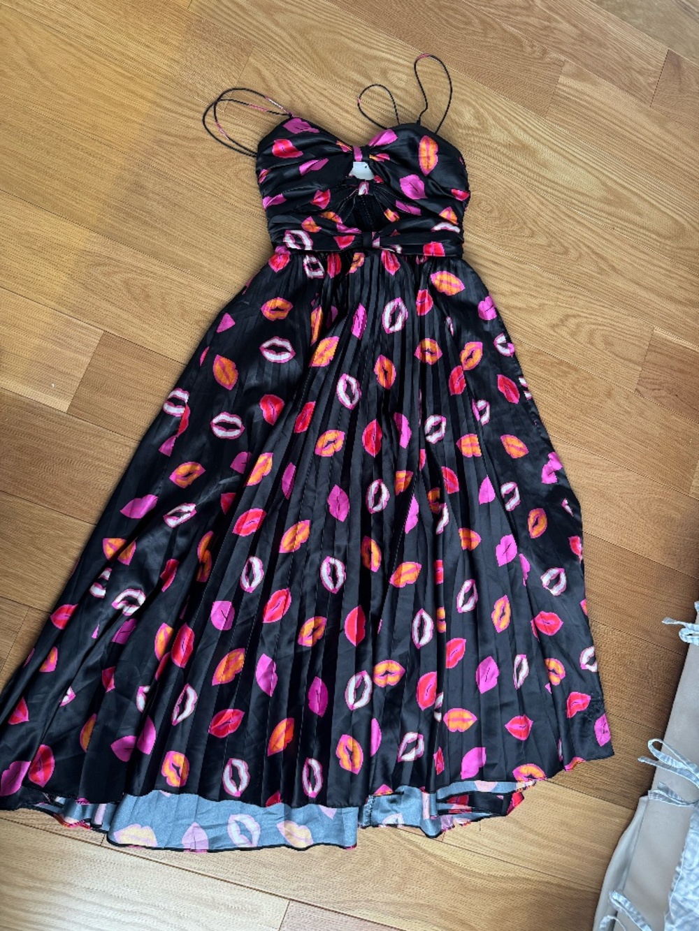 AMUR Afra Pleated Cutout Dress